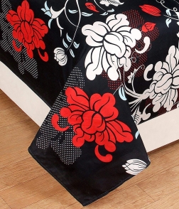 Black Print Microfiber Bedsheet