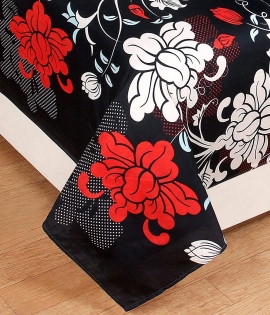 Black Print Microfiber Bedsheet
