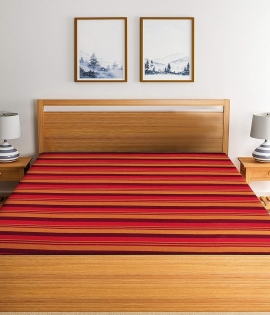 Red Stripes Handmade Bedsheet