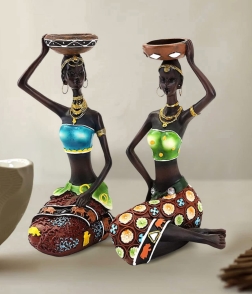 African Tribal Candle Holder