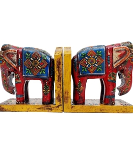 Handpainted Elephant Shaped Bookend