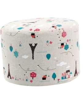 Linen Fabric Footstool Cover