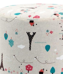 Linen Fabric Footstool Cover
