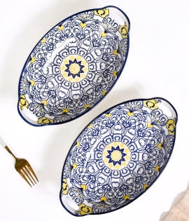 Mandala Ceramic Long Dish
