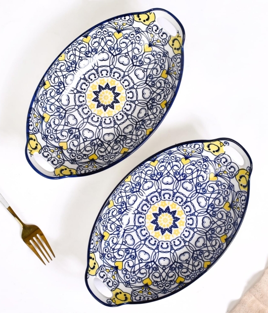 Mandala Ceramic Long Dish