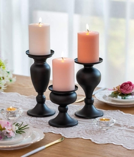 Mango Wood Candle Holders