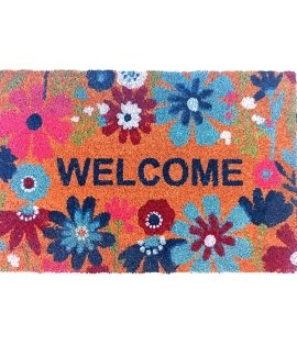 Rubber Backed Printed Flower Carpet